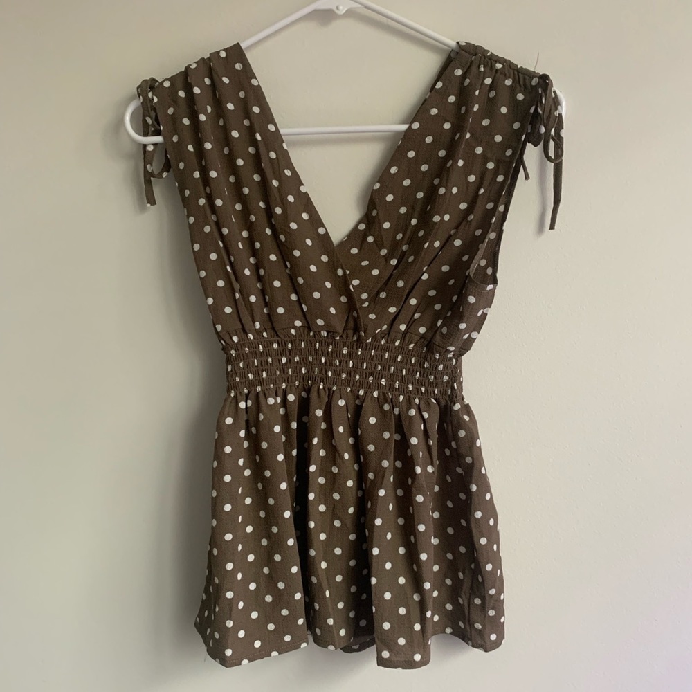 Jon & Anna Brown Polka Dot Tank